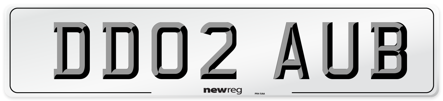 DD02 AUB Number Plate from New Reg